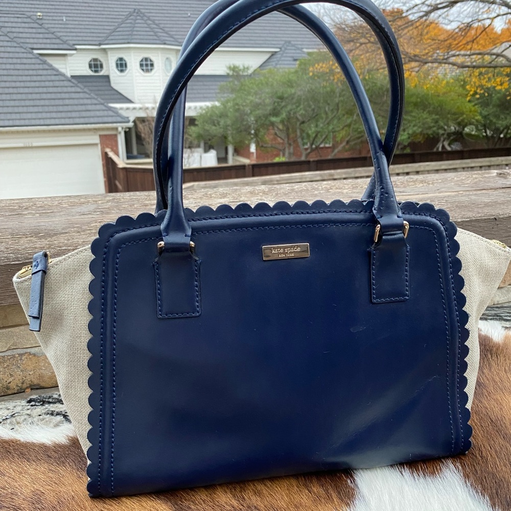 Kate Spade Satchel Navy Linen